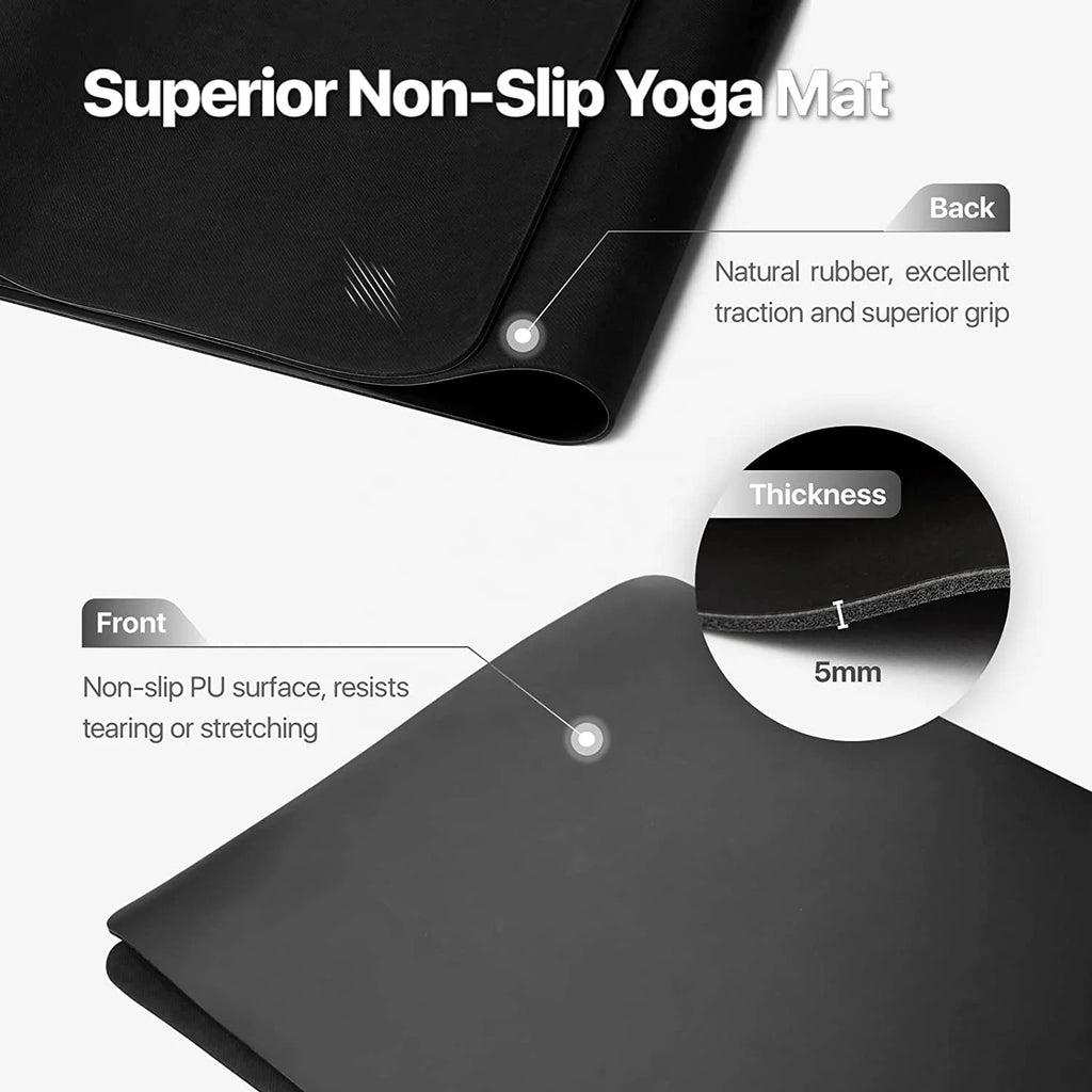 Wholesale Eco Friendly Gym Custom Print Non Slip Pu Yoga Mat 4Mm 5Mm Custom Natural Rubber Pu Yoga Mat